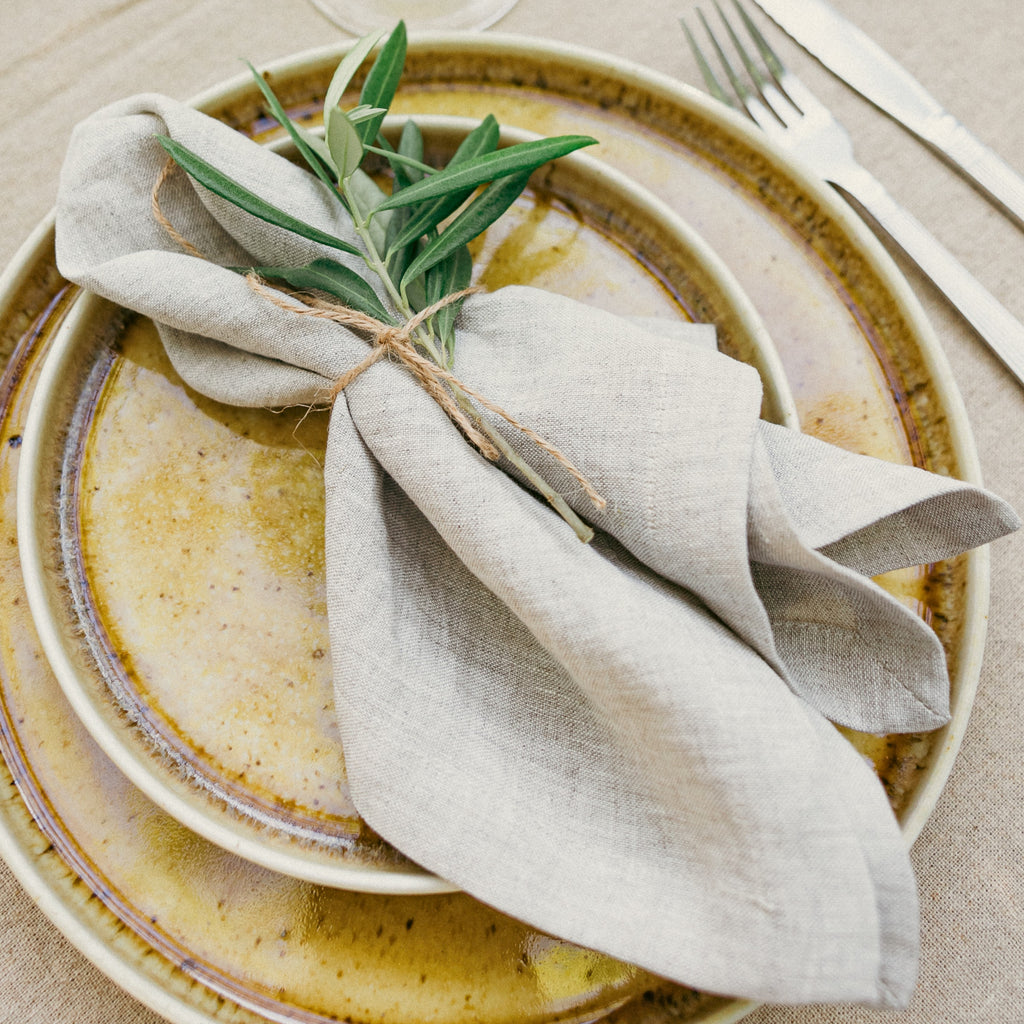 Serviette 100% lin  - Lot de 2 - Sésame