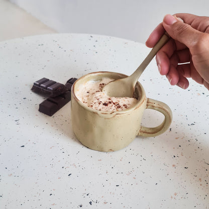 Ensemble Tasse et cuillère en grès rustique - Slow